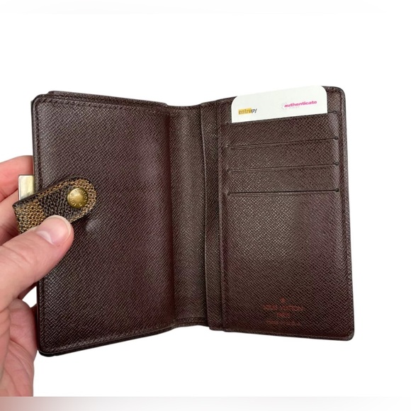 Louis Vuitton Damier Ebene Porte Tresor Kiss-Lock Bi-Fold Wallet - Picture 5 of 7